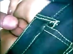 Desi indian girl in jeans fucking on chair